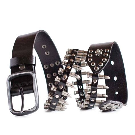 bullet belt for men|men's leather bullet belt.